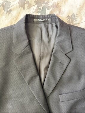 Hugo Boss Sigma Suit Jacket Sport Coat Blazer Woven Geometric 3 Button Wool USA